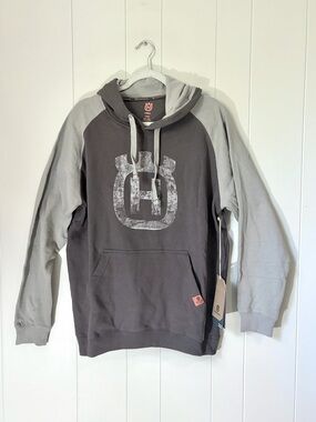NWT Husqvarna Sweatshirt Hoodie Gray Brown Work Wear Unisex Large